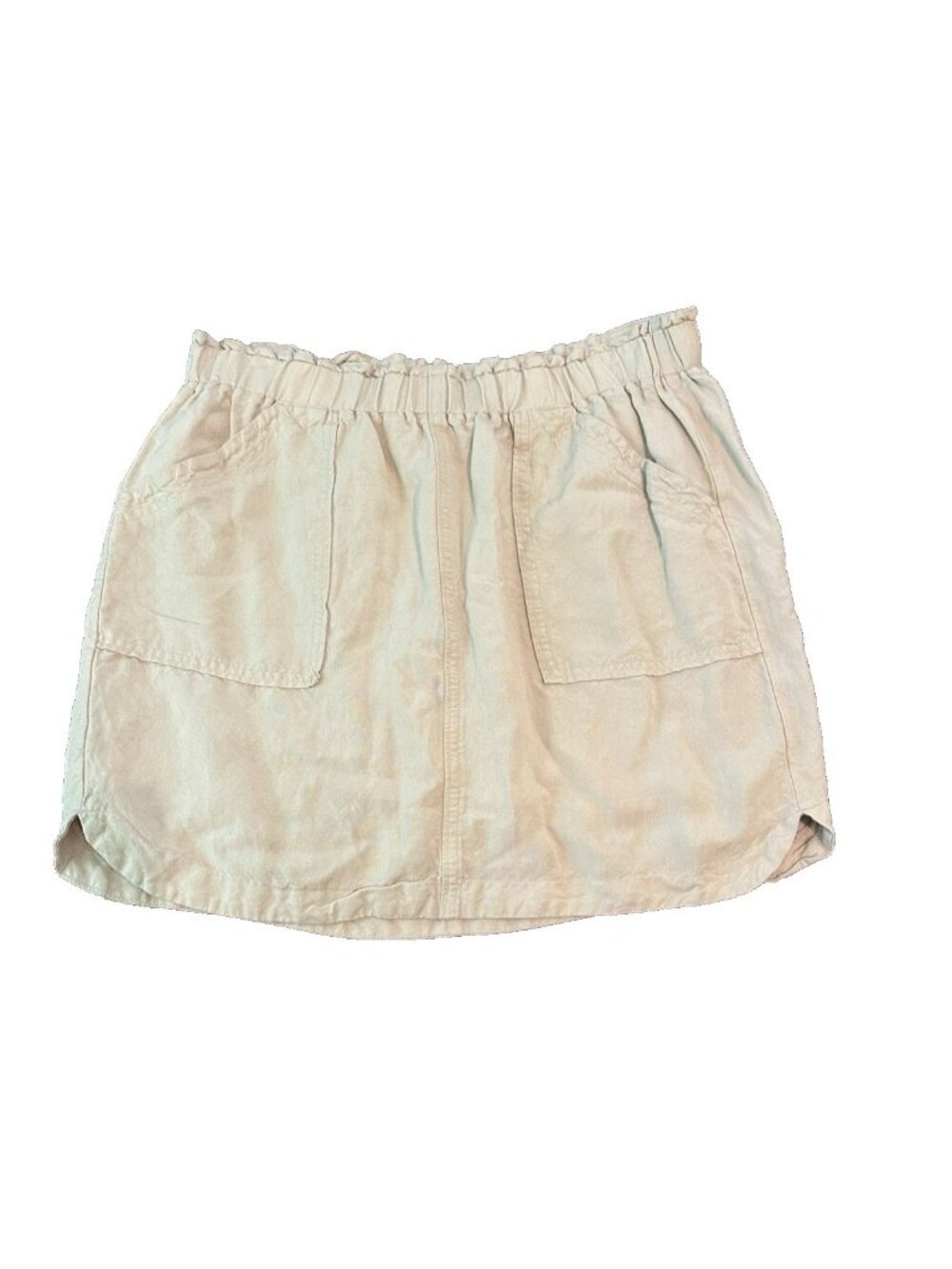 Banana Republic Linen Blend Cream Skorts 10 Beige Pull On Elastic Waist Resort